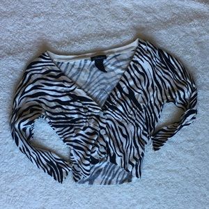 CLOSET SALE Zebra Print Crop Cardigan